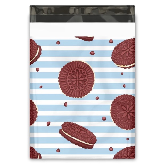 LAST ONE ☝🏻 25 10X13 Poly Mailers Cookies And Stripes, Shipping Envelopes - Picture 5 of 5